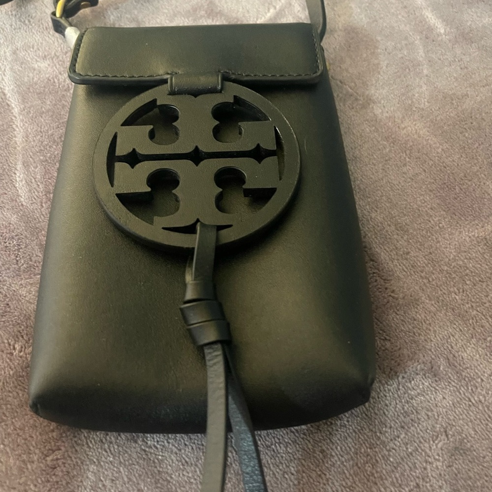 Black Miller Phone Leather Cross Body Bag